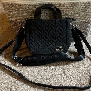 Steve Madden Black Quilted Crossbody Bag